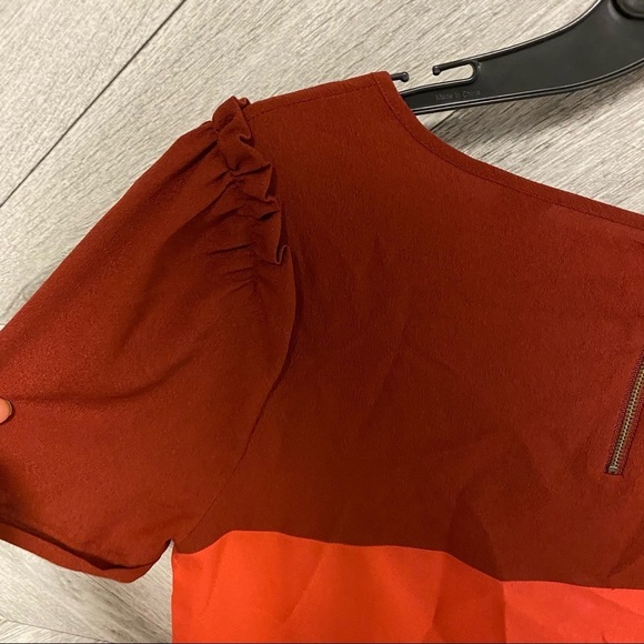 MAISON SCOTCH | SHORT SLEEVE DRESSES RED COLORBLOCK 4 - Picture 9 of 9